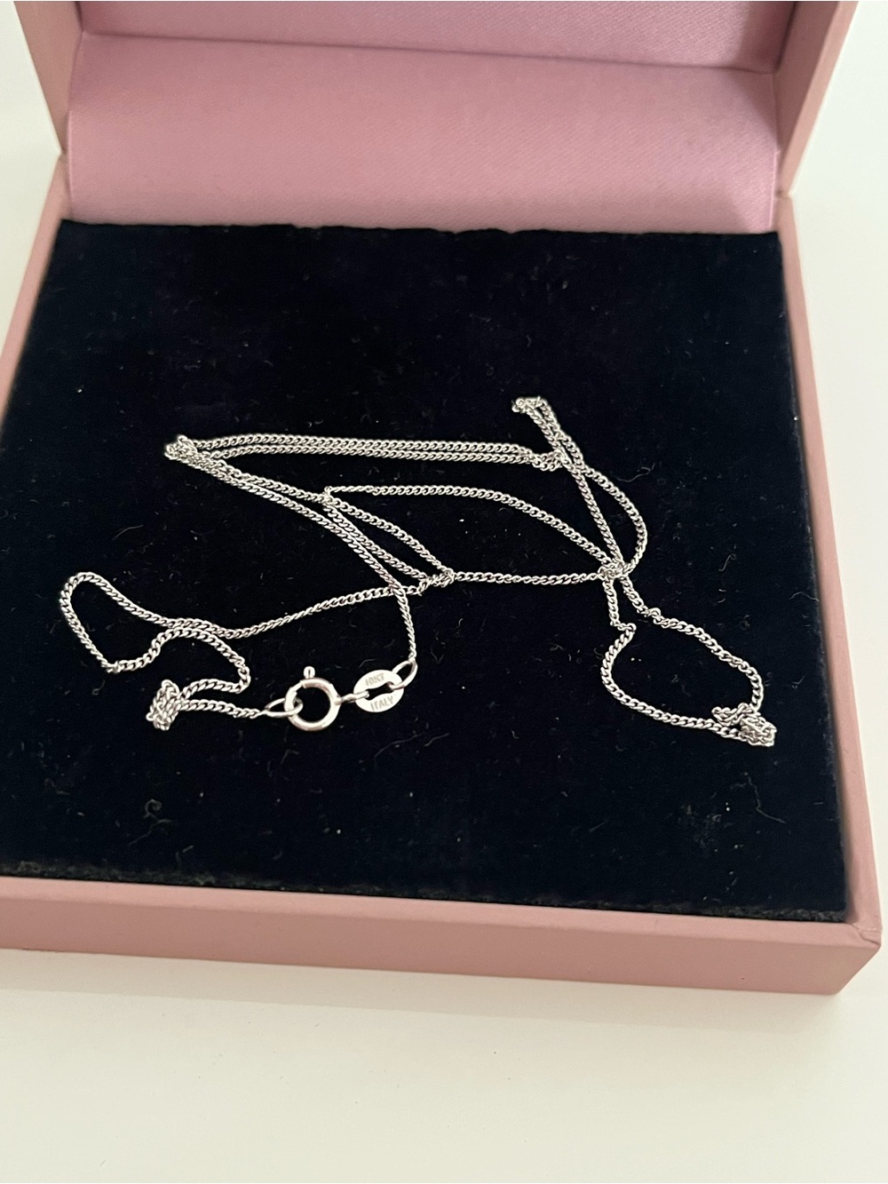 Maestro Italian solid 10k white gold curb Chain Necklace - Picture 5 of 8